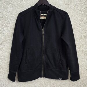 American Giant Zip Sweatshirt Womens L Full Zip 100% Cotton Black Made in USA